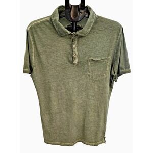 Industry Supply Co Polo Shirt Mens Large Green Short Sleeve Pocket Casual Soft